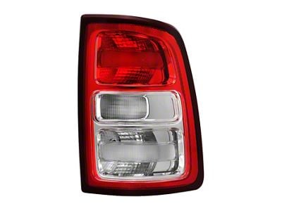 OE Style Tail Light; Chrome Housing; Red Clear Lens; Passenger Side (19-24 RAM 2500 Big Horn, Tradesman)