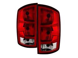 OEM Style Tail Lights; Chrome Housing; Red Clear Lens (03-06 RAM 2500)