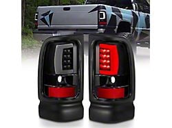 Plank Style LED Tail Lights; Black Housing; Clear Lens (94-02 RAM 2500)