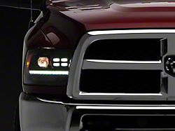 PRO-Series 2500 Style Projector Headlights; Alpha Black Housing; Clear Lens (10-18 RAM 2500 w/ Factory Halogen Non-Projector Headlights)