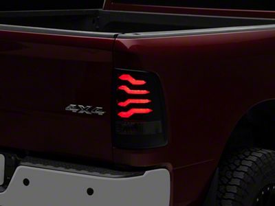 PRO-Series LED Tail Lights; Jet Black Housing; Smoked Lens (10-18 RAM 2500 w/ Factory Halogen Tail Lights)