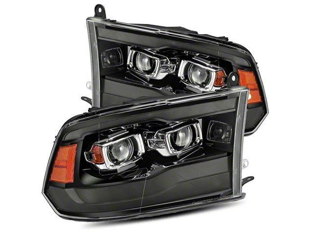 PRO-Series Projector Headlights; Jet Black Housing; Clear Lens (10-18 RAM 2500 w/ Factory Halogen Non-Projector Headlights)