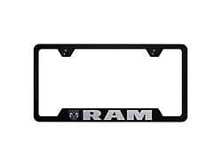 RAM License Plate Frame; Black (Universal; Some Adaptation May Be Required)