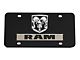 RAM Logo License Plate; Chrome on Black (Universal; Some Adaptation May Be Required)