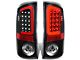 Red C-Bar LED Tail Lights; Black Housing; Clear Lens (07-09 RAM 2500)