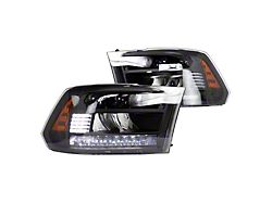 Renegade Series Full LED High/Low Beam Sequential Headlights; Black Housing; Clear Lens (13-18 RAM 2500)