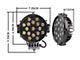 Rugged Heavy Duty Grille Guard with 7-Inch Black Round Flood LED Lights; Black (10-18 RAM 2500)