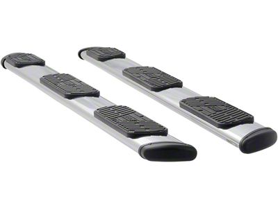 Regal 7-Inch Wheel-to-Wheel Oval Side Step Bars; Polished Stainless (14-24 4WD RAM 2500 Mega Cab)