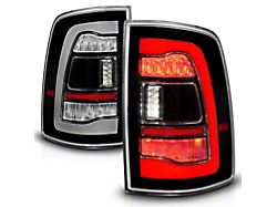 Sequential LED Tail Lights; Black Housing; Clear Lens (10-18 RAM 2500)