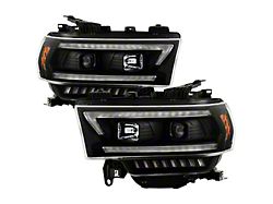 Signature Series Sequential Turn Signal Projector Headlights; Black Housing; Clear Lens (19-24 RAM 2500 w/ Factory Halogen Headlights)