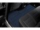 Single Layer Diamond Front and Rear Floor Mats; Black and Blue Stitching (10-18 RAM 2500 Crew Cab w/ Front Bucket Seats)