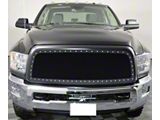 Stainless Steel Rivet Upper Grille Insert; Black (13-18 RAM 2500)