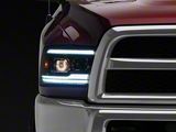 Switchback Sequential Projector Headlights; Matte Black Housing; Clear Lens (10-18 RAM 2500 w/ Factory Halogen Headlights)