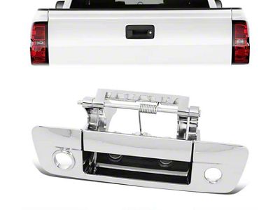 Tailgate Handle with Backup Camera and Key Hole; Chrome (10-18 RAM 2500)