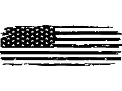 Tailgate Tattered Flag Decal; Gloss Black (94-24 RAM 2500)