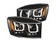 U-Bar Projector Headlights; Black Housing; Clear Lens (06-09 RAM 2500)