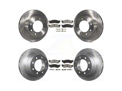 Vented 8-Lug Brake Rotor and Semi-Metallic Pad Kit; Front and Rear (03-08 RAM 2500)