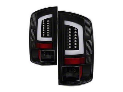 Version 3 Light Bar LED Tail Lights; Black Housing; Clear Lens (03-06 RAM 2500)