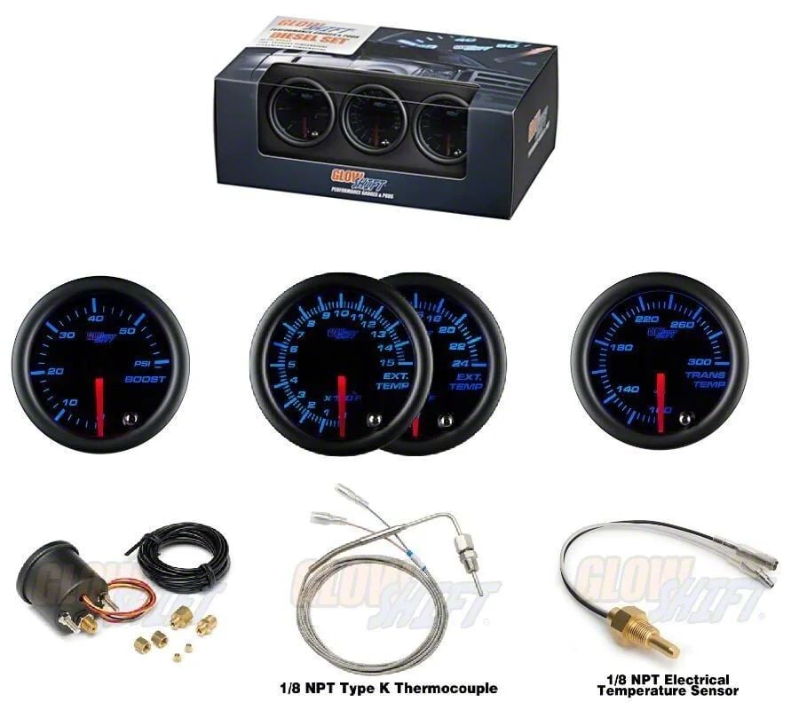 RAM 3500 3-Gauge Diesel Truck Set; 60 PSI Boost/2400-Degree Pyrometer ...