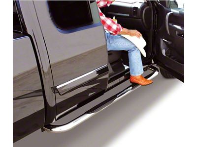 Go Rhino 3-Inch 4000 Series Cab Length Side Step Bars; Chrome (10-13 RAM 3500 Mega Cab)