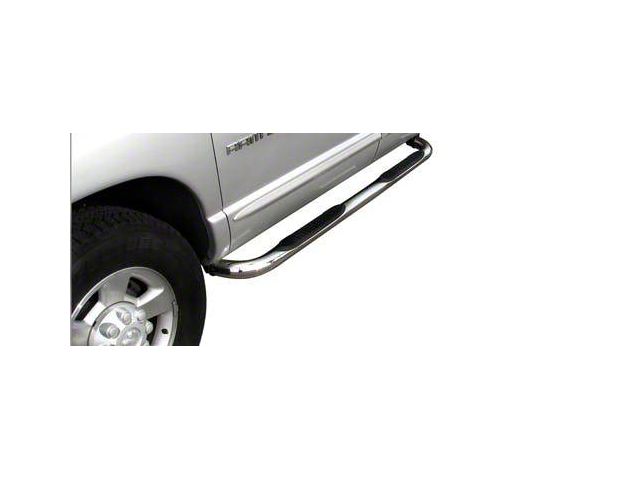 3-Inch Round Side Step Bars; Stainless Steel (03-09 RAM 3500 Quad Cab)