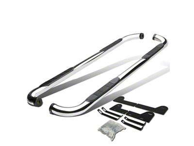 3-Inch Round Side Step Bars; Stainless Steel (02-09 RAM 3500 Quad Cab)