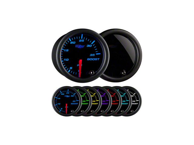 35 PSI Boost Gauge; Tinted 7 Color (Universal; Some Adaptation May Be Required)