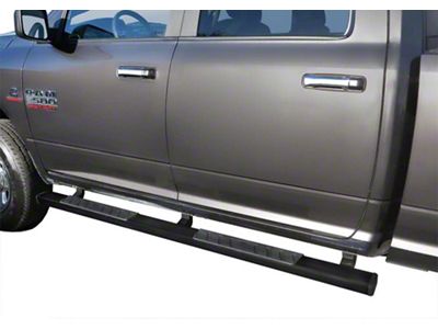 4-Inch Riser Side Step Bars; Textured Black (10-24 RAM 3500 Crew Cab)