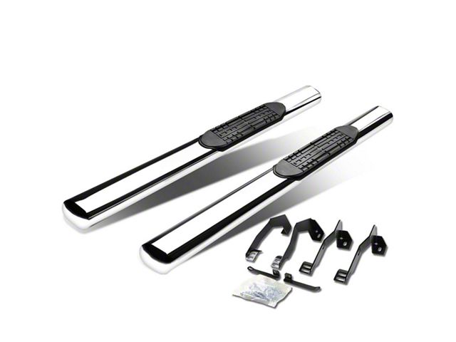 4-Inch Straight Nerf Side Step Bars; Stainless Steel (03-09 RAM 3500 Regular Cab)