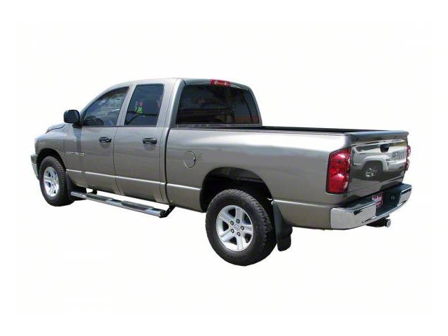 5-Inch Straight Oval Side Step Bars; Stainless Steel (03-09 RAM 3500 Quad Cab)