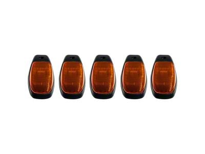 5-Piece Amber LED Cab Roof Lights; Amber Lens (19-24 RAM 3500)