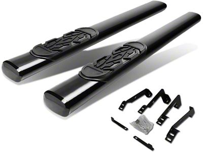 6-Inch Straight Nerf Side Step Bars; Black (03-09 RAM 3500 Regular Cab)