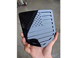 American Flag Tailgate Badge; Black on Black (10-18 RAM 3500)