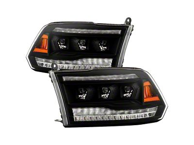 APEX Series High-Power LED Module Headlights; Black Housing; Clear Lens (13-18 RAM 3500 w/ Factory LED Headlights)