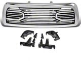 Badgeless Big Horn Style Upper Replacement Grille; Chrome (10-18 RAM 3500)