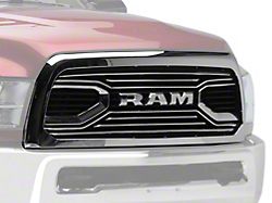 Badgeless Big Horn Style Upper Replacement Grille; Chrome (10-18 RAM 3500)