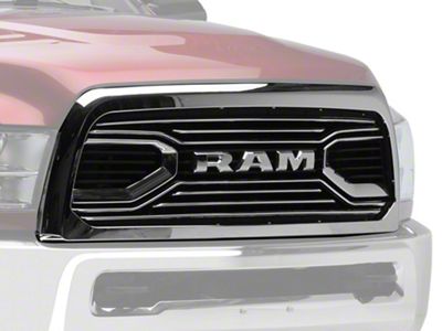 Badgeless Big Horn Style Upper Replacement Grille; Chrome (10-18 RAM 3500)