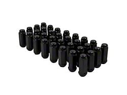 Black Bulge Acorn Lug Nut Kit; 14mm x 1.5; Set of 32 (12-24 RAM 3500)