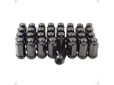 Black Bulge Acorn Lug Nut Kit; 14mm x 1.5; Set of 32 (12-25 RAM 3500)