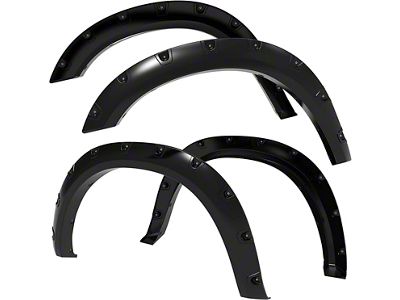 Bolt-Riveted Style Fender Flares; Smooth Matte Black (19-24 RAM 3500 SRW)