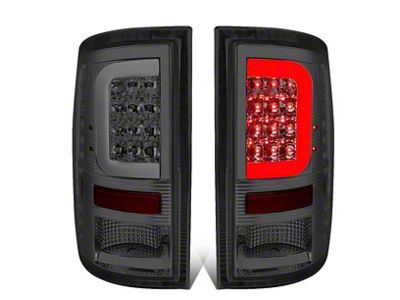 C-Bar LED Tail Lights; Chrome Housing; Smoked Lens (10-18 RAM 3500 w/ Factory Halogen Tail Lights)