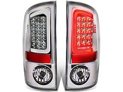 C-Bar LED Tail Lights; Chrome Housing; Clear Lens (07-09 RAM 3500)