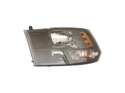 CAPA Replacement Halogen Headlight; Black Housing; Clear Lens; Driver Side (13-18 RAM 3500 w/ Factory Halogen Headlights)