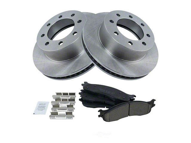 Ceramic 8-Lug Brake Rotor and Pad Kit; Front (03-08 RAM 3500)