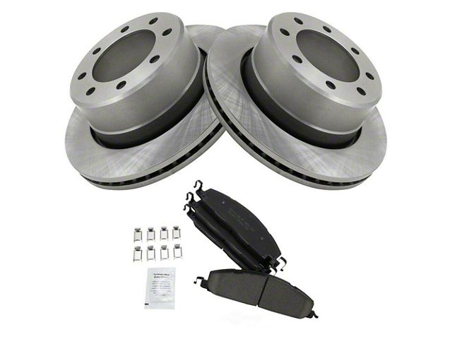 Ceramic 8-Lug Brake Rotor and Pad Kit; Rear (09-18 RAM 3500)