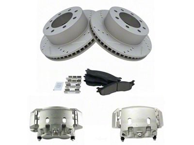 Ceramic Performance 8-Lug Brake Rotor, Pad and Caliper Kit; Front (03-08 RAM 3500)