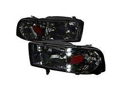 Crystal Headlights; Chrome Housing; Smoked Lens (94-02 RAM 3500)