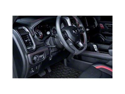 Double Layer Diamond Front and Rear Floor Mats; Base Layer Black and Top Layer Black (10-18 RAM 3500 Crew Cab w/ Front Bucket Seats)