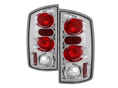 Euro Style Tail Lights; Chrome Housing; Clear Lens (03-06 RAM 3500)