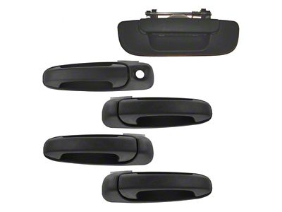 Exterior Door Handles; Front and Rear; Textured Black (03-09 RAM 3500 Quad Cab)